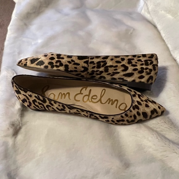 SOLD Sz 6 Sam Edelman NEW Sally Pointed Toe Cheetah Calf Hair Leather Flats - Picture 13 of 15